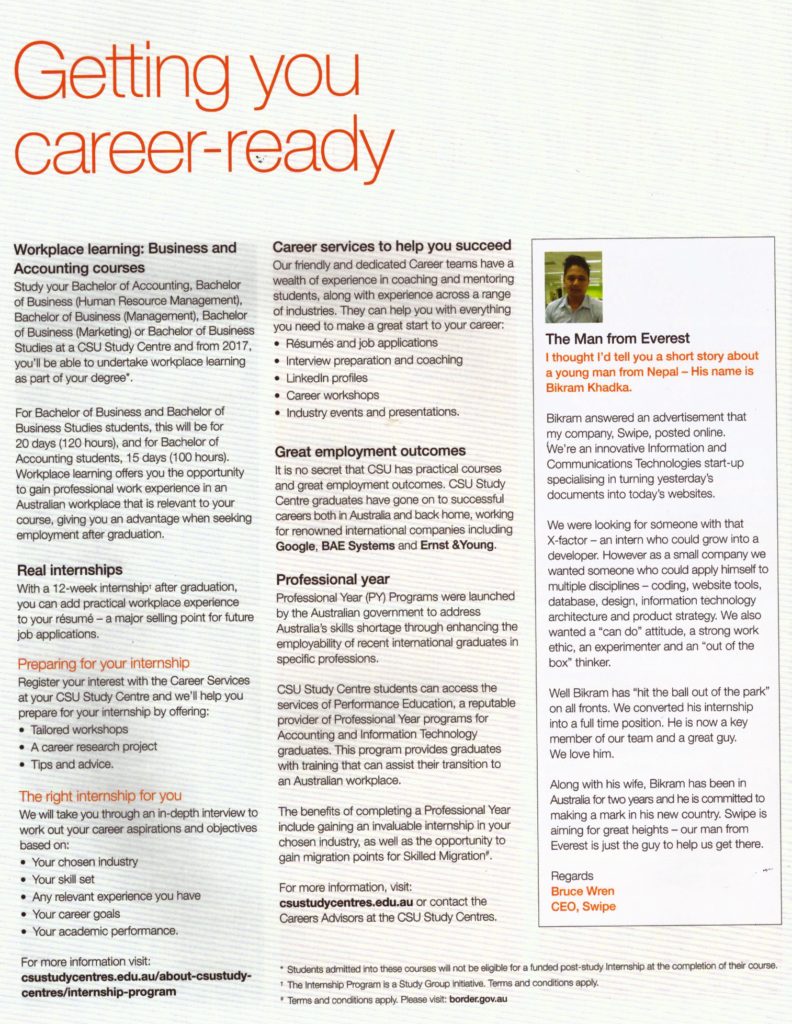 CSU Internship and Career