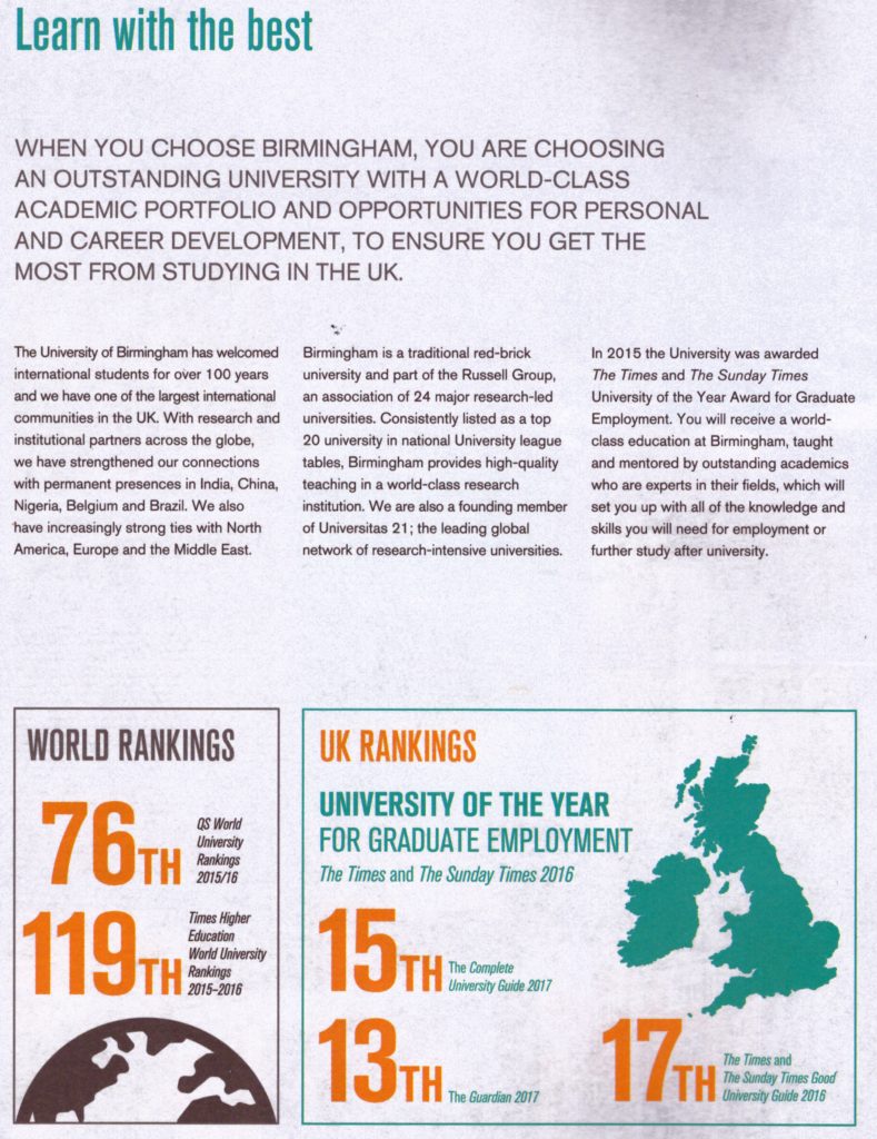 University of Birmingham - Learn with the Best