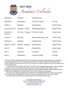 FCS 17-18 Academic Calendar